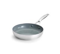 GreenPan Valencia Pro - Sartén de acero inoxidable de tres capas de 8 pulgadas, revestimiento antiadherente de cerámica saludable sin PFAS sin PFOA, utensilios de cocina multicapa, inducción, apto