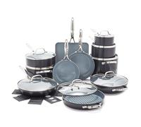 GreenPan Valencia Pro Set de Cocina 22 Piezas, Antiadherente Cerámico, Gris | Aluminio anodizado, ollas, sartenes y tapas, apto para inducción, horno hasta 315 °C y lavavajillas