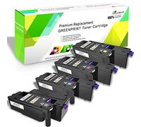 GREENPRINT Cartucho de Tóner Compatible 4 Colores BK + C + Y + M 2000 Páginas para Negro, 1400 Páginas para Amarillo Cian Magenta para Impresoras Láser DELL e525w