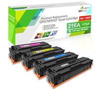 GREENPRINT 【SIN Chip, con Herramienta】 4 Colore 216A Cartuchos de Tóner Compatible W2410A W2411A W2412A W2413A 1050 Página Negro 850 Página CMY HP M155a M155nw MFP M182 M183 M182n M182nw M183fw