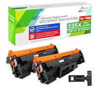 GREENPRINT [Sin Chip, con Herramientas Especiales] 135X W1350X（135A W1350A） Cartuchos de tóner compatibles 2 Negros Capacidad 2400 páginas para H P M209 M209dw M234 M234dw M234sdw M234sdn