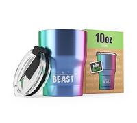 Greens Steel BEAST Termo Café para Llevar - 300ml I Arco Iris I Taza Térmica de Acero Inoxidable Reusable I Taza Viajera de Doble Pared al Vacío I 2 Pajitas y Cepillo de Limpieza