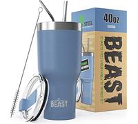 Greens Steel Beast Tumbler - 900 ml (30 oz), Cielo Tormentoso | Vaso de acero inoxidable reutilizable con aislamiento al vacío | con 2 pajitas y cepillo de limpieza | Termo de viaje de doble pared
