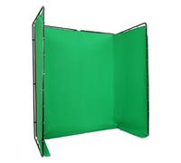 Greenscreen - Fondo con soporte, soporte de fondo de 4 x 2,4 m, plegable y extraíble, color verde