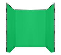 Greenscreen - Fondo para fotografía (1,5 x 2 m, con soporte de metal estable, resistente poliéster, montaje fácil, para streaming, estudio fotográfico y producción de vídeo)
