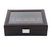 Greensen 10 Box Ratch Box, Coleccionista de Almacenamiento de Organizador Fibra Carbono, Estuche Almohadas y Cierre Botones, Muestre Sus Relojes en Cualquier Lugar