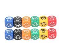 Greensen 12Pcs Piedra Papel Tijeras Dados Juego de Adivinanza de Dedos 6 Colores 20mm para Niños Adultos Fiesta Familiar con Plástico Premium
