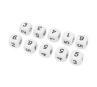 Greensen 20pcs de 16 Mm Número Claro Dice para Juegos de Mesa Durading Plastic Dice Learning Aid para la Enseñanza del Aula (White)