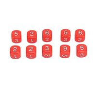 Greensen 20pcs de 16 Mm Número Claro Dice para Juegos de Mesa Durading Plastic Dice Learning Aid para la Enseñanza del Aula (Rojo)