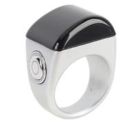 Greensen Anillo Contador Inteligente, Contador Digital de Tasbih Zikr con Pantalla OLED, Resistente Al Agua IP67, 9999 Cuentas, Recordatorio de Tiempo de Oración, Batería Recargable (18mm)