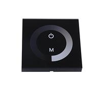 Greensen Atenuador, Controlador de Panel Inteligente Interruptor de Luz Interruptor de Pared Táctil Interruptor Interruptor Táctil Atenuador con Luz LED, DC 12V-24V Negro(Negro)