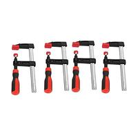 Greensen Bar Clamp Abrazadera de tornillo de fundición a presión, 4 piezas, abrazadera de hierro maleable, extensión F, pinzas de madera, tobogán rápido, kit de herramientas de mano