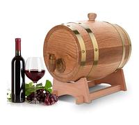 Greensen Barril de Roble 3 litros, Barril de Vino y Whisky de Madera para Vino, Licor o Cócteles, Barrica de Madera Pequeña para Aficionados del Vino, Bares y Eventos