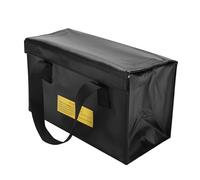 Greensen Bolsa de Batería LiPo a Prueba de Explosiones, Funda de Carga Ignífuga con Asa Portátil para Banco de Energía de Teléfono, Coche, Dron RC, UAV. (BLACK)