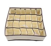 Greensen Caja de Almacenamiento Plegable, Organizador de Almacenamiento Colapsable, Contenedor Portátil para Bufandas, Sujetadores, Ropa Interior, Calcetines, Corbatas, (Rejilla 24 blanquecina)