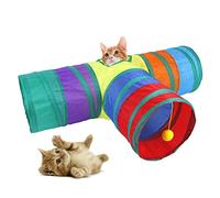 Greensen Cat Tunnel Interactive Tube de Gato Pleasple Mejore la Relación para Mascotas para el Juego Interior Colorido Tres Formas de Poliéster