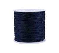 Greensen Cordón de Nylon para Macramé, 100 m x 0,8 mm, Azul Marino, Hilo Trenzado de Satén para Pulseras y Artesanía