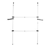 Greensen de guardarropa telescópico, perchero de acero resistente con 2 ganchos; 80-139cm Longitud ajustable; Armario telescópico 281-329 cm Altura regulable, 2 postes 2 barras