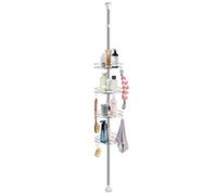Greensen Estante de ducha estante de baño telescópico, estante de esquina de acero inoxidable con 4 estantes permeables al agua, estante de esquina de ducha sin perforación estante de bañera