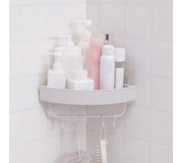 Greensen Estante de Esquina para Ducha de Baño, Estante de Pared de Gran Capacidad con Diseño Hueco para Drenaje Rápido, Almacenamiento Que Ahorra Espacio para Cocina, Baño del Hogar (Blanco