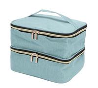 Greensen Estuche Organizador de Esmalte de Uñas, Estuche de Almacenamiento de Doble Capa con Bandas Elásticas y Divisores Extraíbles para Lámpara de Uñas y 30 Botellas, de