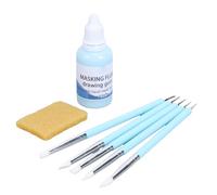 Greensen Fluido de Enmascarar para Acuarela, Líquido Azul de Secado Rápido con Bolígrafo de Silicona y Borrador para Proyectos de Arte, Pintura, Caligrafía y Técnicas Mixtas 30ml