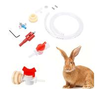 Greensen Kit de Automático de Riego para Conejos, Accesorios de Alimentación y Bebida para Aves a Prueba de Fugas con Bebederos de Pezón, Incluye Tubería de Agua de 1m, para Todo Tipo
