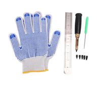 Greensen Kit de Herramientas Perforadoras de Cuero, Perforadora de Agujeros de Latón con 6 Tamaños de Punta y de Madera para Costura, Manualidades en Cuero y Encuadernación de libros.