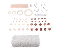 Greensen Kit de Suministros de macramé, Cuerda de Algodón Natural de 3 Mm 115 Yardas con Cuentas de Madera, Anillos, Palos, Ganchos en S, para Colgadores de Plantas Bricolaje, Colgantes