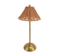 Greensen Lámpara de Mesa Boho sin Cables de Ratán, Lámpara LED Recargable y Regulable para Mesita de Noche, Luz Nocturna Ajustable con Control Táctil y Carga USB C para Hogar,