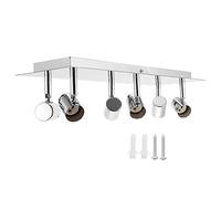 Greensen Lámpara de techo LED, 6 cabezales, para baño, acero inoxidable, con casquillo GU10, focos de techo orientables, para salón, dormitorio, cuarto de baño