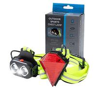 Greensen LED Chest Running Light, Back Warning Light USB Rechargeable Safety Vest with Adjustable Beam Angle for Night Running Hiking Camping Jogging 翻译为西班牙语： Chaleco de Seguridad