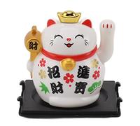 Greensen Maneki Neko Gato de la Suerte con Energía Solar, Brazo en Ángulo, Figura Decorativa para Escritorio