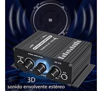 Greensen Mini Amplificador Portátil Amplificador Estereo Pequeño Compacto Sound Limpio de 2 Canales para Automóvil