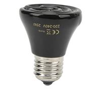 Greensen Mini Lámpara Calefactora por Infrarrojos para Reptiles, Lámpara Calefactora de Cerámica para Calentamiento Continuo Durante 24 Horas (25W Negro)
