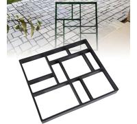 Greensen Molde Pavimentadora de Hormigón, Plástico Reutilizable DIY, 45 x 40 x 4 cm, Negro, para Jardín