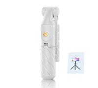 Greensen Palo Selfie Trípode, Trípode Extensible 3 en 1 de Acero Inoxidable con Control Remoto Desmontable, para Smartphones, Grabación de Videos y Transmisión en Vivo (White)