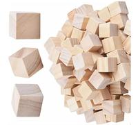 Greensen Pequeños Cubos de Madera Diy Cubos de Madera para Artesanías 100 PCS Creatividad de Lijado Fino