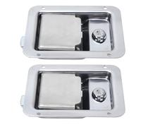 Greensen Pestillo de Montaje Empotrado para Caja de Herramientas, Cerradura de Panel Empotrado en Acero Inoxidable con 2 Llaves Junta Impermeable para Caja de Herramientas Gabinete