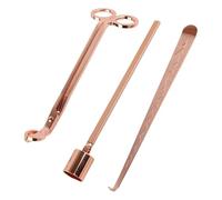 Greensen Set de Adornos de Mecha de Vela de Oro Rosa, Cortador de Acero Inoxidable, Snuffer de Mecha, Cañador, Campana con Elegante Talla para Decoración del Hogar y Amantes de Las Velas