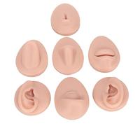 Greensen Silicone Eye Nariz Bouth Tangua Belly Modelo Set para Perforador de Novatos, Modelo de Práctica de Perforación de Oreja Reutilizable para la Experiencia (Color de piel medio)