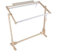 Greensen - Soporte de Madera con Marco de Punto de Cruz, Marco de Bordado Ajustable, aro de Tapiz con rotación de 360 Grados, Herramienta para Manualidades con Clip de PVC y Rodillo de Soporte para