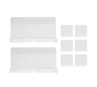 Greensen Soporte de Pared para Tabletas de Acrílico, 2 Piezas Soporte para Tabletas Montado en Pared para Teléfono Inteligente con Ranuras Suaves Organizador de Cables Multiusos para (Transparente)