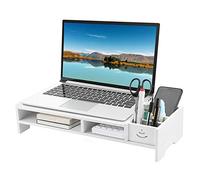 Greensen Soporte para Monitor de Madera, con Espacio de Almacenamiento, Soporte para Ordenador portátil, Soporte ergonómico, Organizador de Escritorio, Monitor Elevador, Mesa de Ordenador