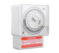 Greensen Temporizador Mecánico, Ciclo de 24 Horas, Intervalo de 15 Minutos, Temporizador Industrial de 16A con Material Retardante de Llama PC, para Subestación de la Red Estatal, Centro