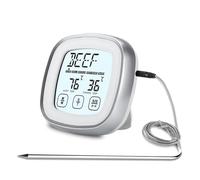 Greensen Termómetro Digital de Carne, Termómetro de Cocina Rápido y Preciso con Alarma de Zumbido y Luz Azul de Fondo, para Carne de Res, Cordero, Cerdo, Pollo, Pescado, Hamburguesas, (SILVER)