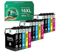 GREENSKY 16XL Cartuchos Tinta Compatible para Epson 16 XL para Workforce WF-2630 WF-2510 WF-2530 WF-2650 WF-2750 WF-2760 WF-2010 WF-2540 WF-2660 WF-2520 (6 Negro, 3 Cian, 3 Magenta, 3 Amarillo)