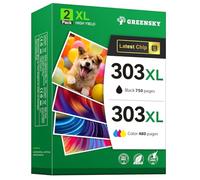 GREENSKY 303 XL Compatible para Tinta HP 303 Color e Negro Cartucho 303XL para HP Envy Photo 6232 6220 7830 6230 7130 7134 6234 6222 6255 6258 6552 7120 7800 7900 Tango X (1Negro,1 Color)