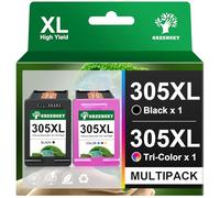 GREENSKY 305XL Compatible para Tinta HP 305 XL Multipack para HP DeskJet 2820e 2822e 2720 2720e 2722 2722e 2723e Envy 6020 6020e 6022 6022e 6030e Envy Plus 6430e 6430 6432e 6432 305 XL Negro y Color