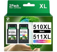 GREENSKY 510 511 Cartuchos de Tinta remanufacturados para Tinta Canon 510 y 511, PG-510XL CL-511XL compatibles con Canon Pixma MP490 MP495 MP230 MP235 MP240 MP250 MP260 MP280 iP2700 MX410 MX420